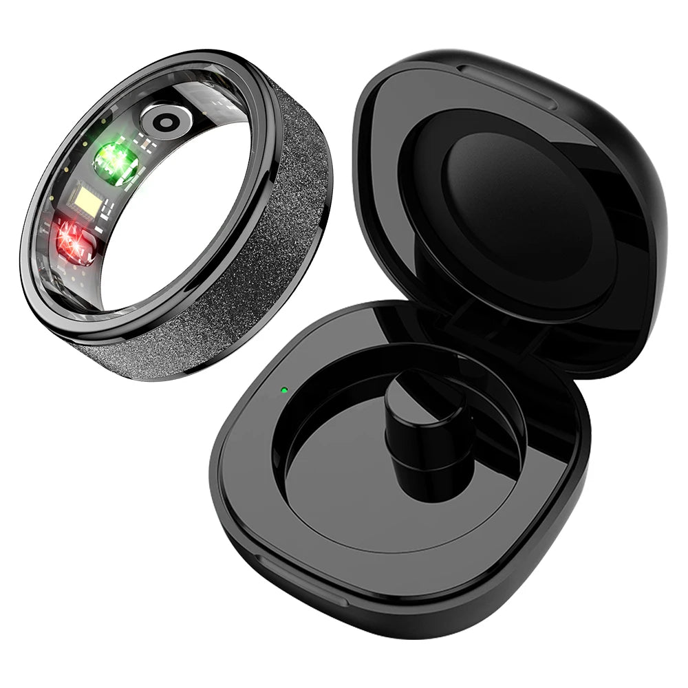 HeartHalo Smart Ring with Charging Case for Men Women, Health and Sleep Monitor, Waterproof, Multi-Sport Mode