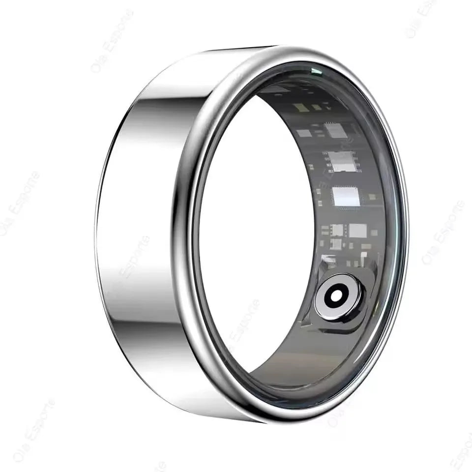 R09 Smart Ring Men Women with Charging Case,Heart Rate Blood Oxygen,Skin Temperature Monitor,5Atm Waterproof for Android Ios