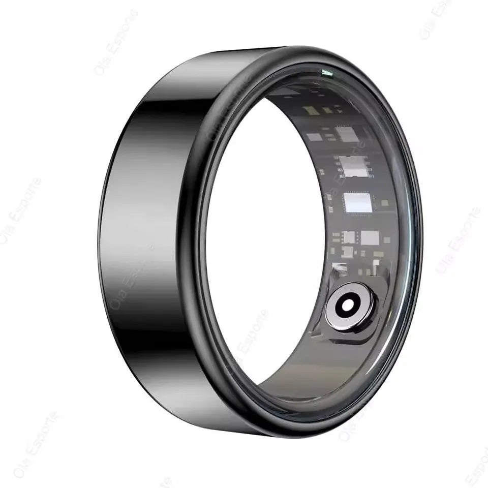 R09 Smart Ring Men Women with Charging Case,Heart Rate Blood Oxygen,Skin Temperature Monitor,5Atm Waterproof for Android Ios