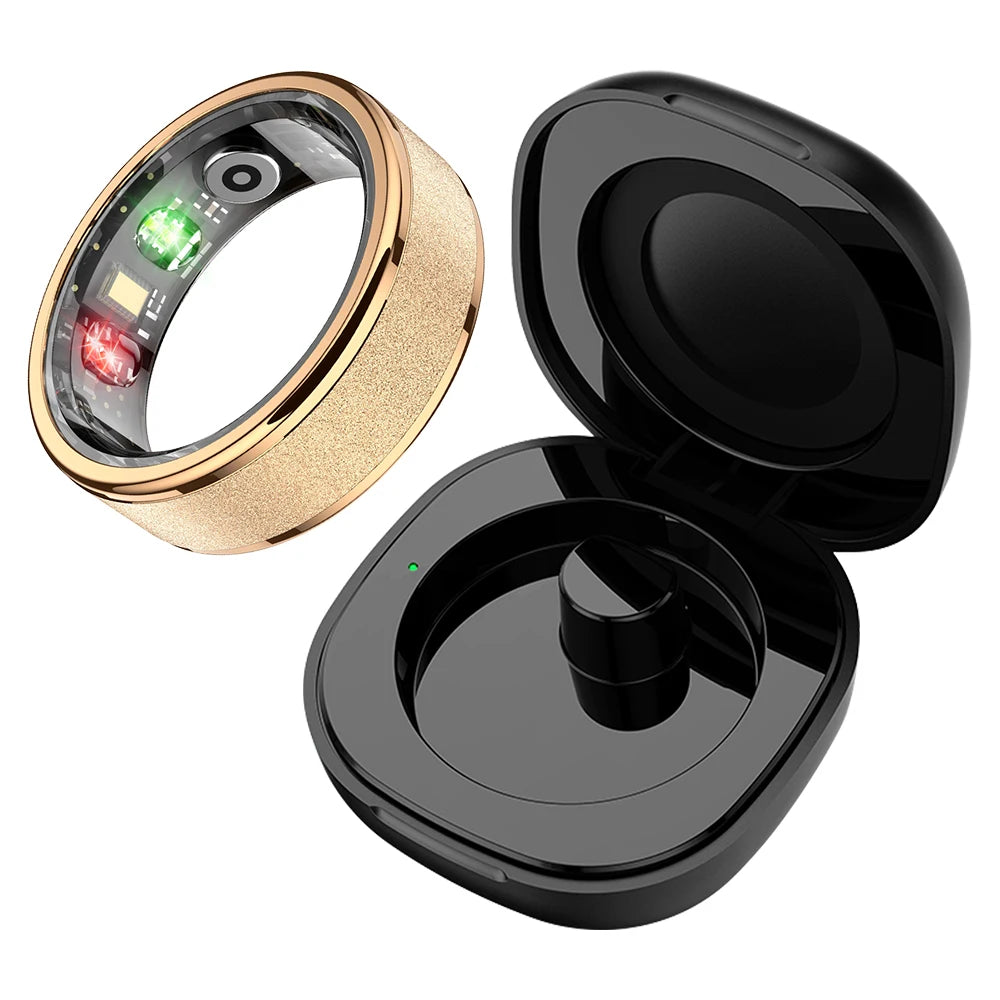 HeartHalo Smart Ring with Charging Case for Men Women, Health and Sleep Monitor, Waterproof, Multi-Sport Mode